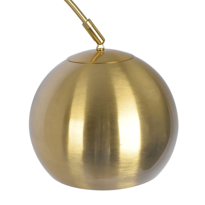 Oasis Long Arm Gold Brass Adjustable Floor Lamp with Round White Marble Base Image 5