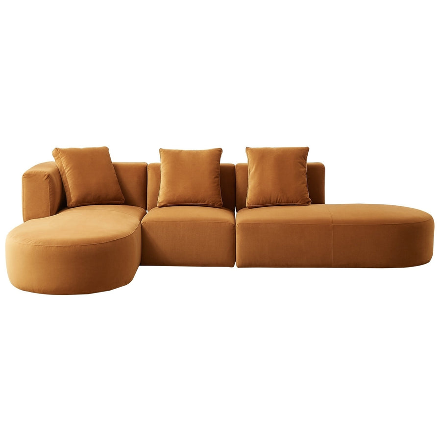 Orby Velvet Sectional Sofa Left Facing Image 1