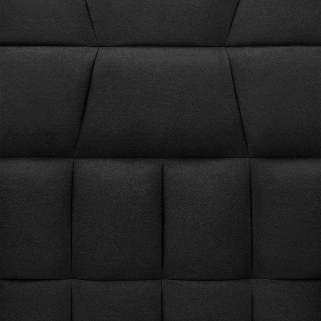 Plush Black Split-Back Design Convertible Linen Tufted Futon w/ 2 Pillows Image 4