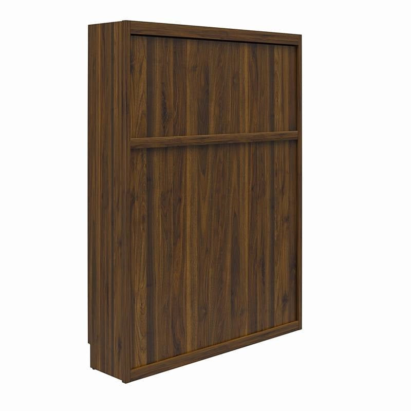 Queen size Murphy Bed Space Saving Wall Mounted Design in Walnut Finish Image 2