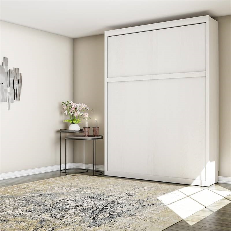 Queen size Murphy Bed Wallbed in Ivory Oak Wood Finish Image 3