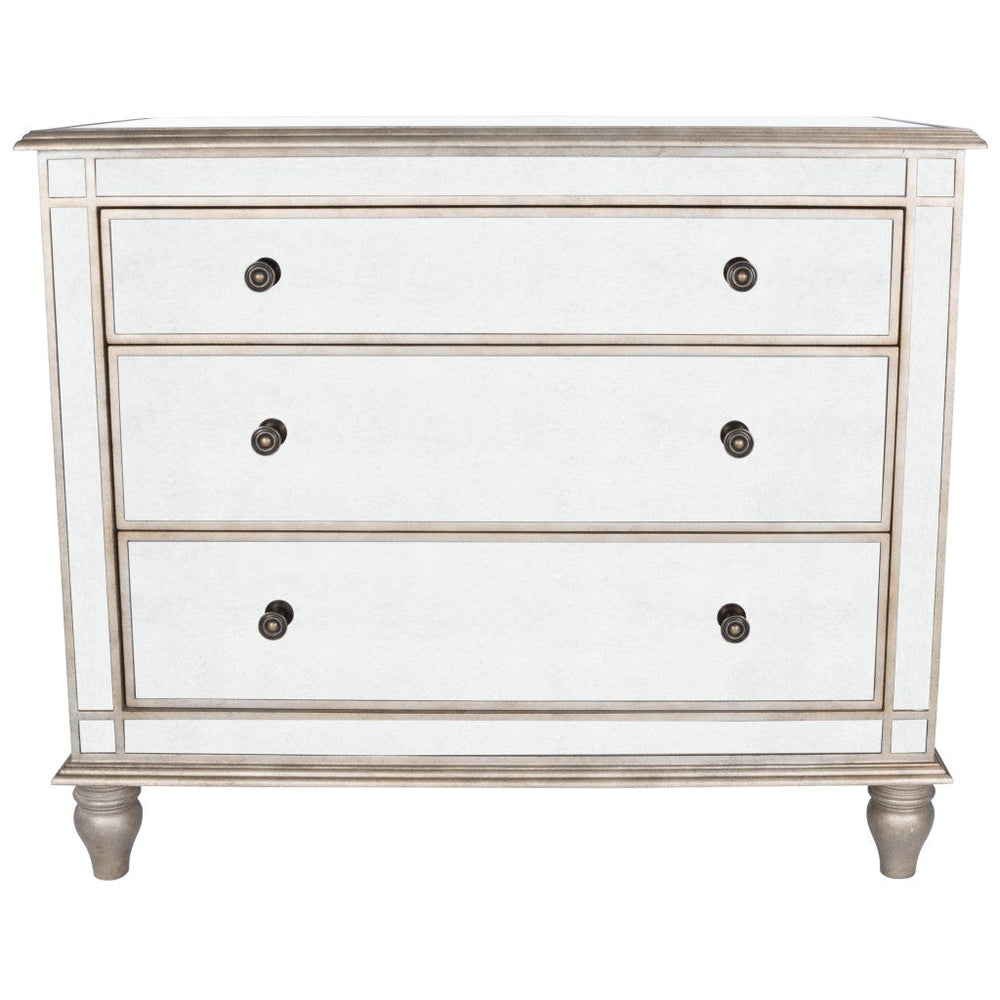 Rectangle Mirrored Three Drawer Console Storage Chest Image 2