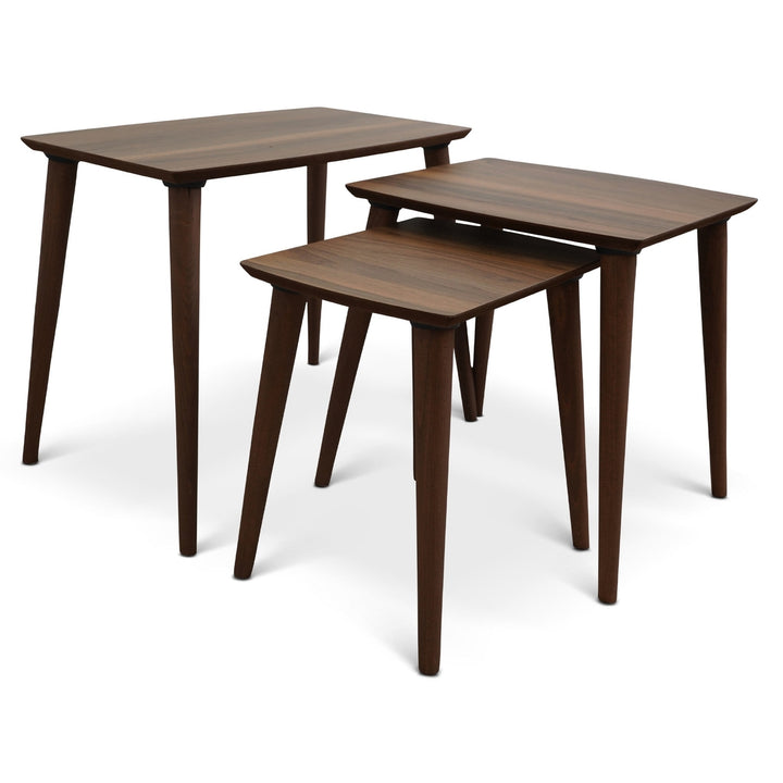 Ronald MDF Nesting Accent Tables In Walnut (Set Of 3) Image 1