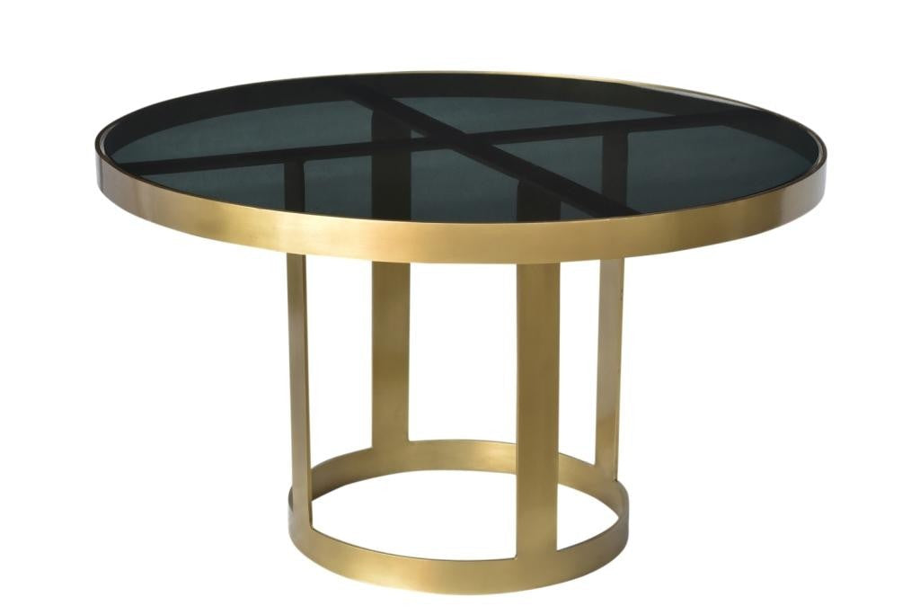 Round Black and Gold Modern Coffee Table Image 1