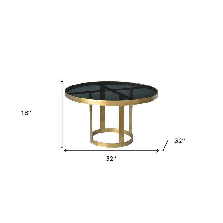 Round Black and Gold Modern Coffee Table Image 3