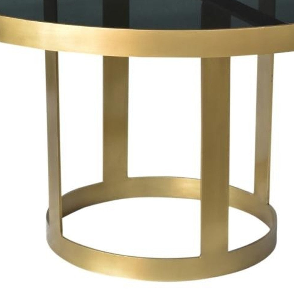 Round Black and Gold Modern Coffee Table Image 4