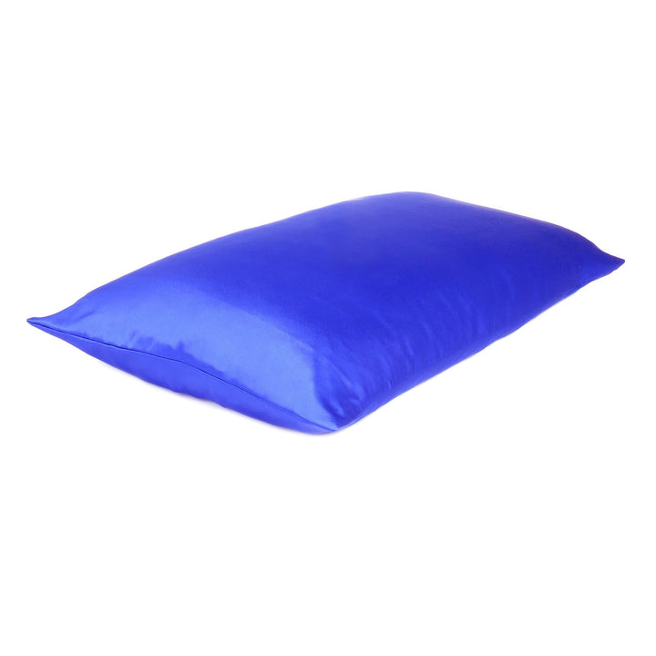 Royal Blue Dreamy Set Of 2 Silky Satin Queen Pillowcases Image 4