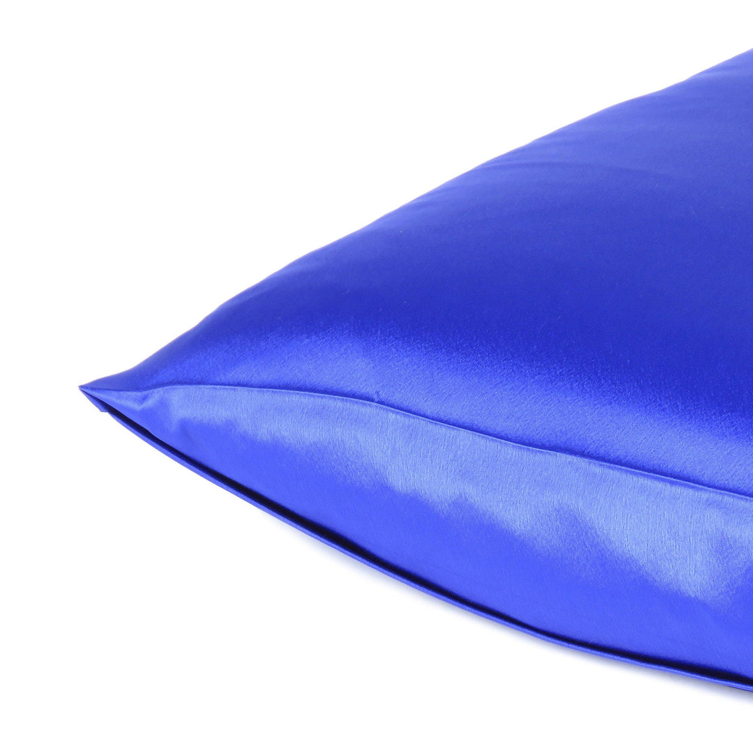 Royal Blue Dreamy Set Of 2 Silky Satin Queen Pillowcases Image 5