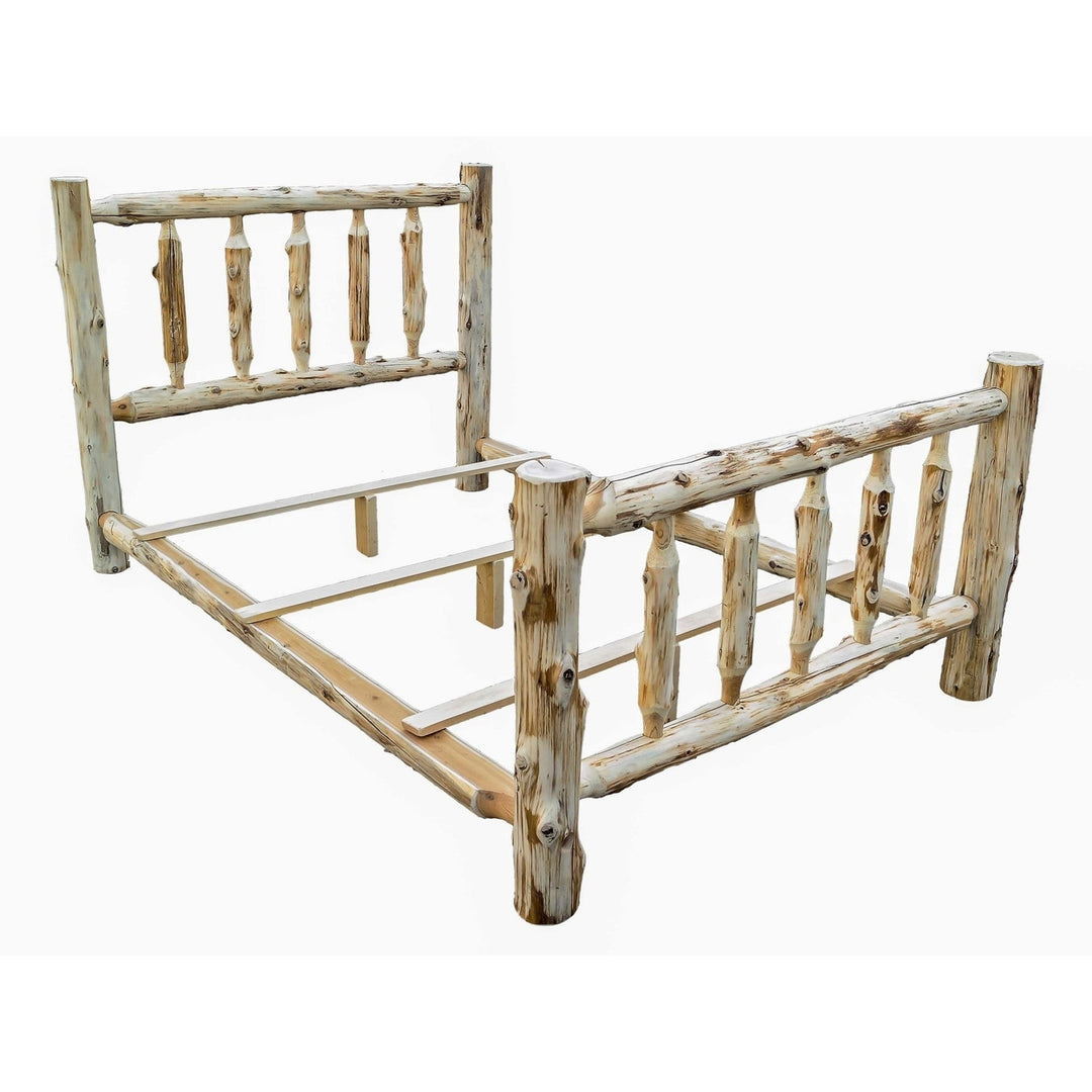 Rustic And Natural Cedar Double Traditional Log Bed Image 1