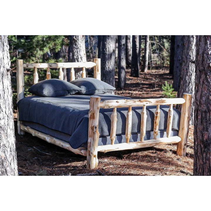 Rustic And Natural Cedar Double Traditional Log Bed Image 4