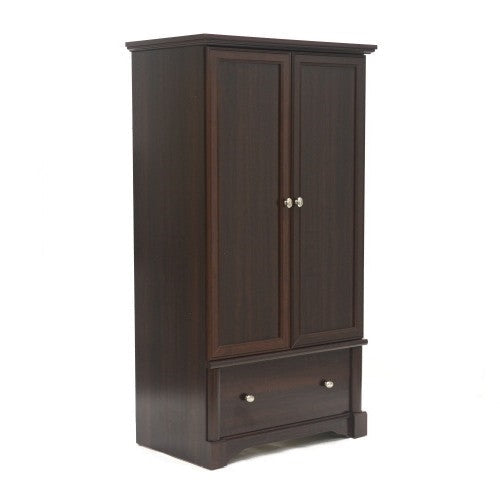 Rustic Cherry Drawer and Garment Rod Wardrobe Armoire Image 1