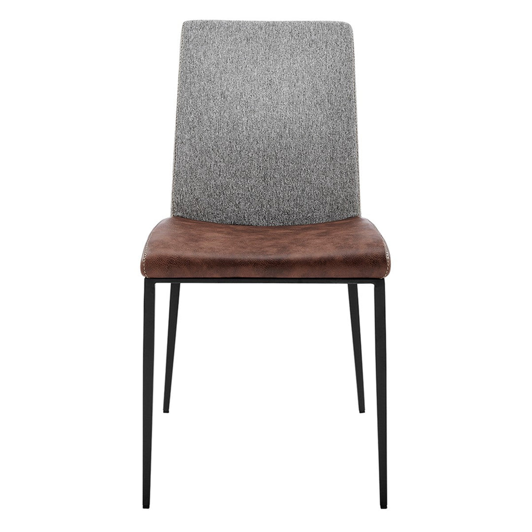 Set of Two Brown and Light Gray Stainless Steel Chairs Image 1