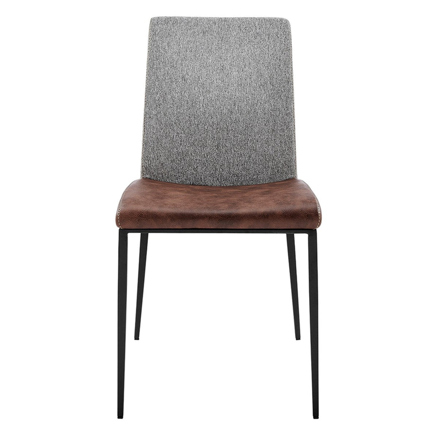 Set of Two Brown and Light Gray Stainless Steel Chairs Image 1