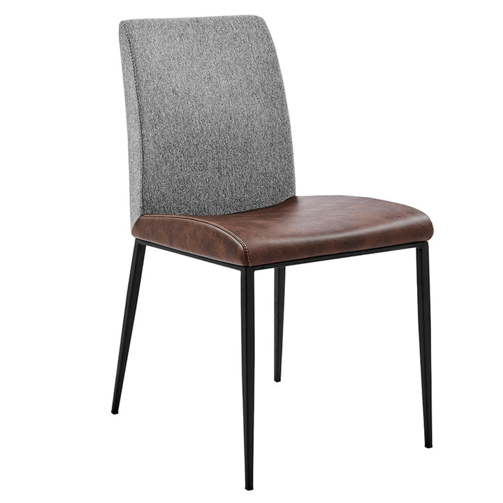 Set of Two Brown and Light Gray Stainless Steel Chairs Image 2