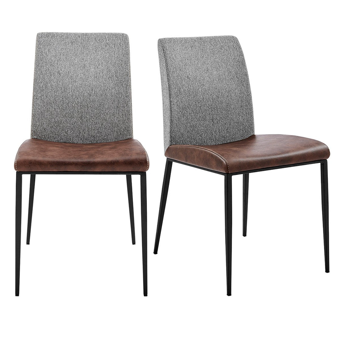 Set of Two Brown and Light Gray Stainless Steel Chairs Image 8