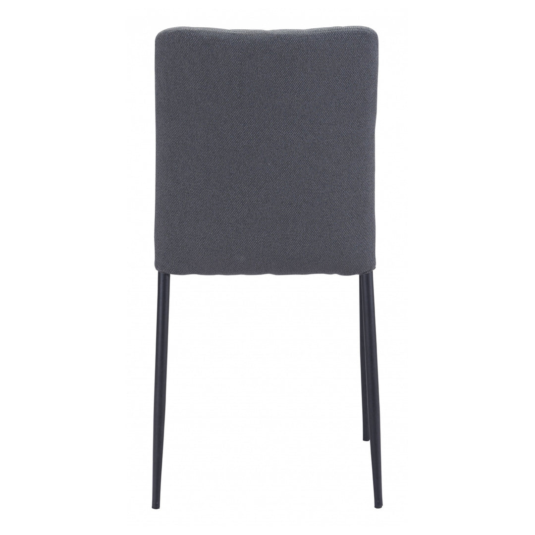 Set of Two Dark Gray Diamond Weave Dining Chairs Image 5