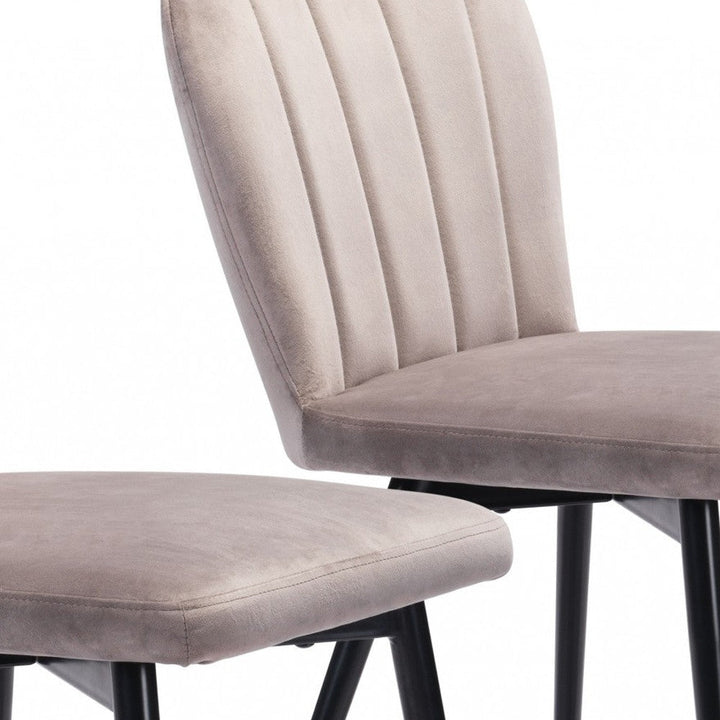 Set of Two Gray And Black Upholstered Fabric Dining Side Chairs Image 11