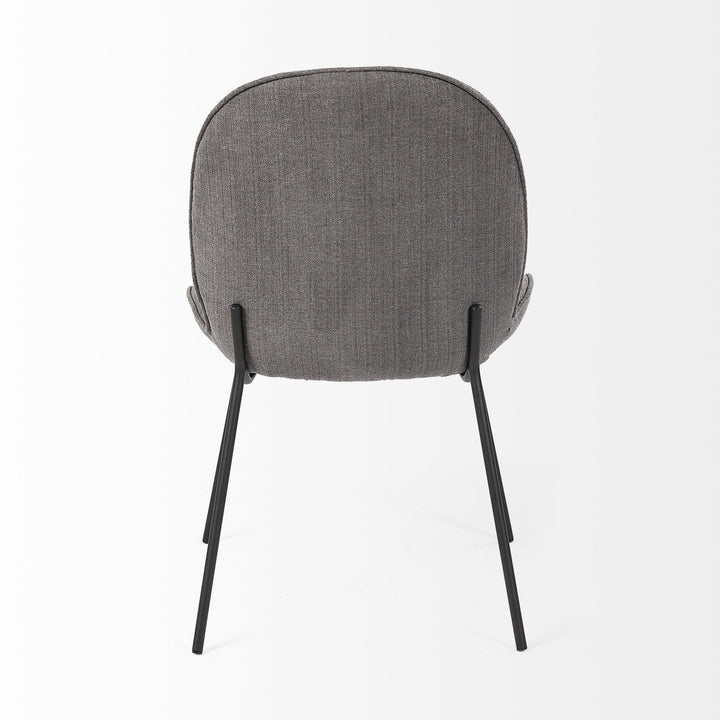 Set Of Two Gray And Black Upholstered Fabric Side Chairs Image 4