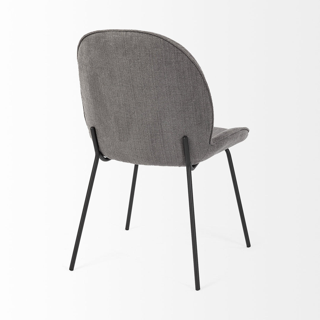 Set Of Two Gray And Black Upholstered Fabric Side Chairs Image 5