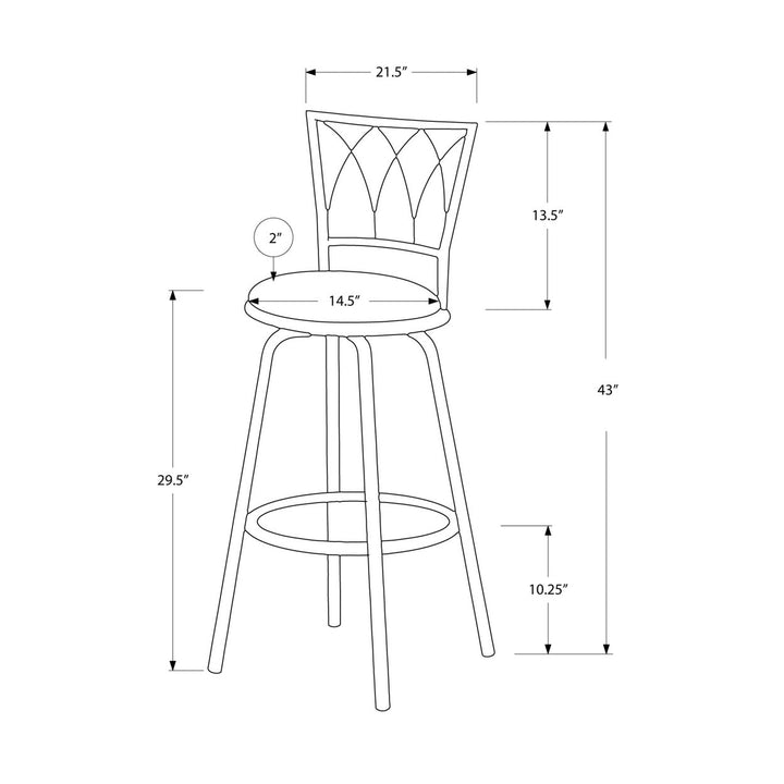 Set of Two 30 " Beige And Gray Metal Bar Chairs Image 3