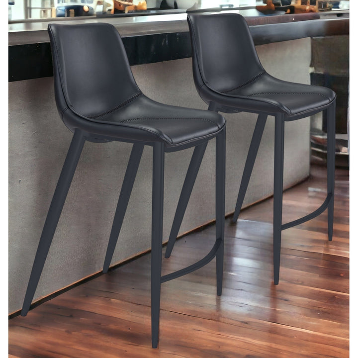 Set of Two 30" Steel Low Back Bar Height Bar Chairs Image 9