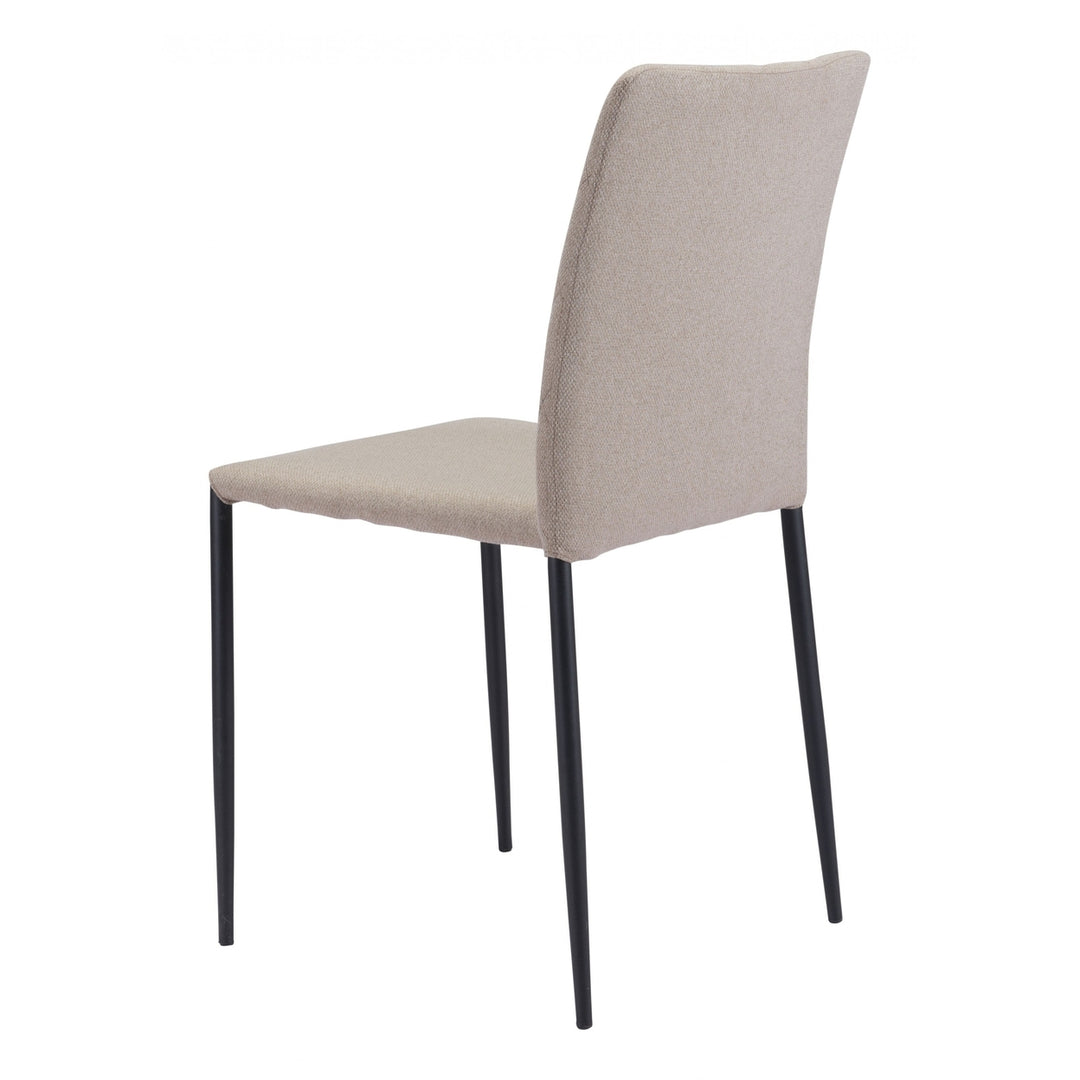 Set of Two Beige Diamond Weave Dining Chairs Image 6