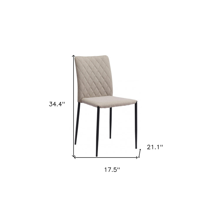 Set of Two Beige Diamond Weave Dining Chairs Image 10