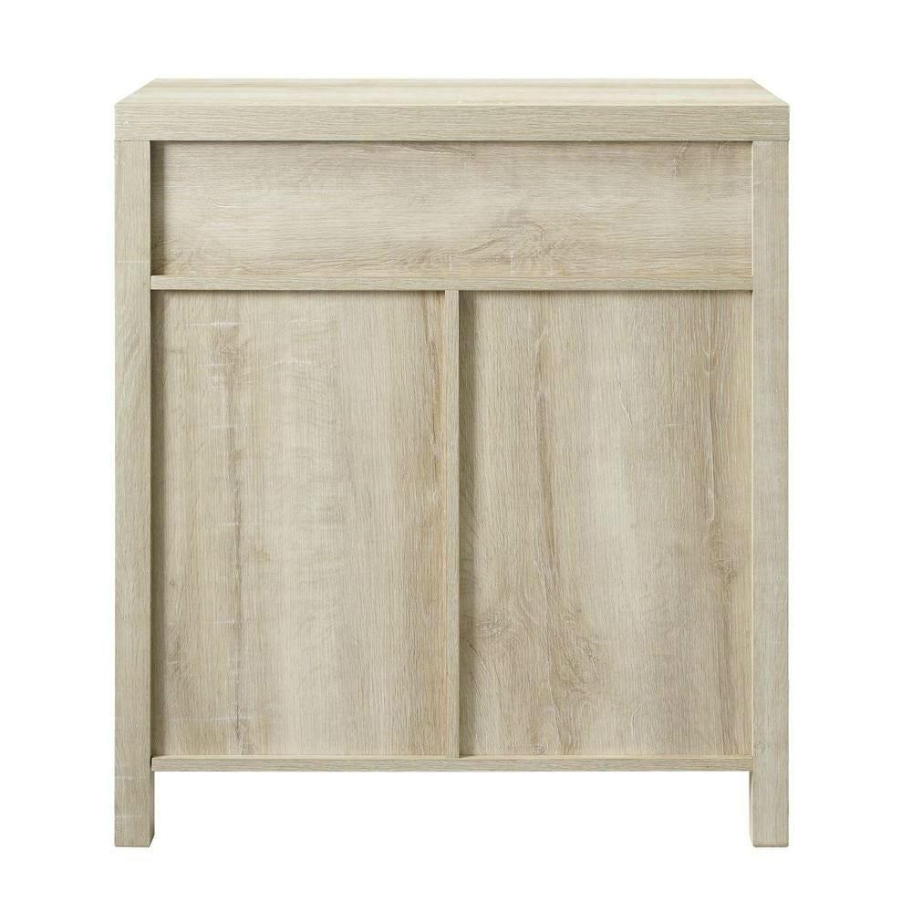 Rustic Farmhouse Barn Door Accent Storage Cabinet White Oak Image 4