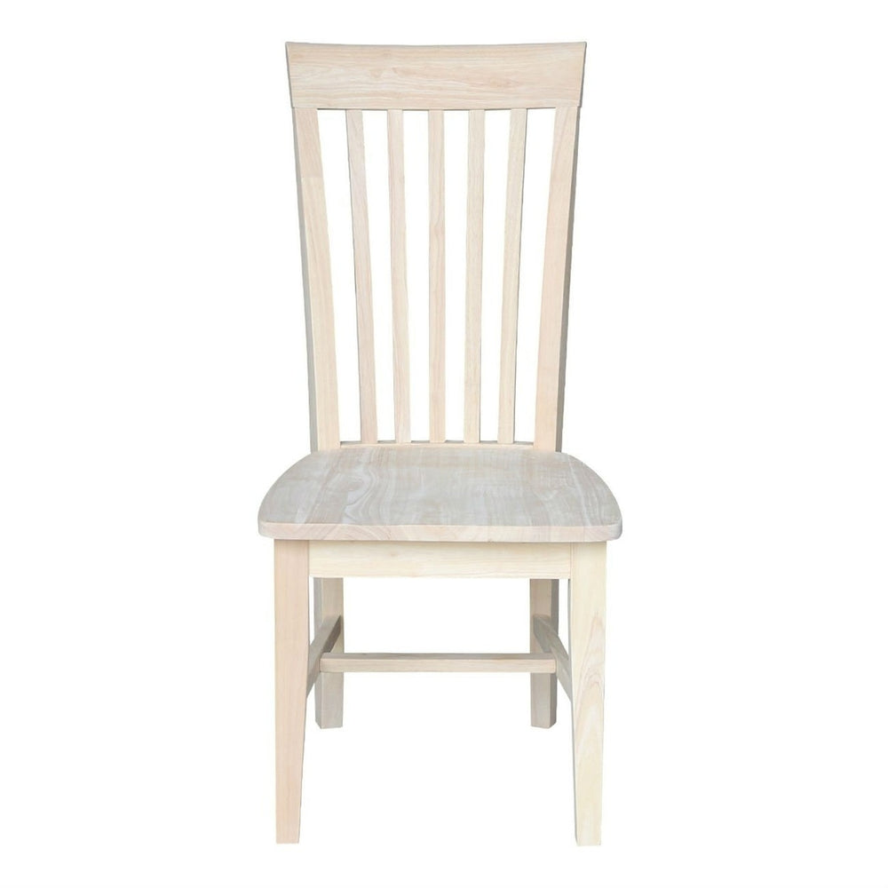 Set of 2 - Mission Style Unfinished Wood Dining Chair with High Back Image 2