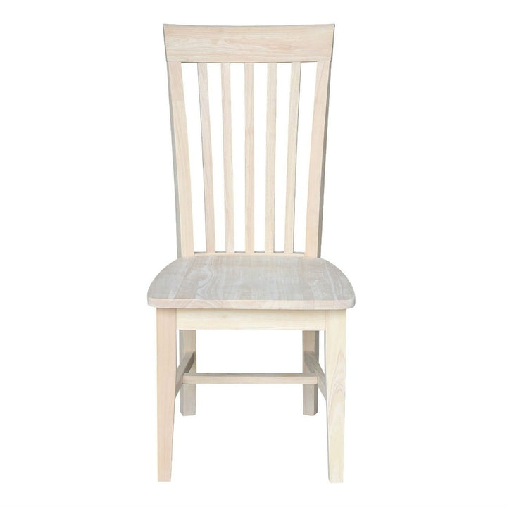 Set of 2 - Mission Style Unfinished Wood Dining Chair with High Back Image 2