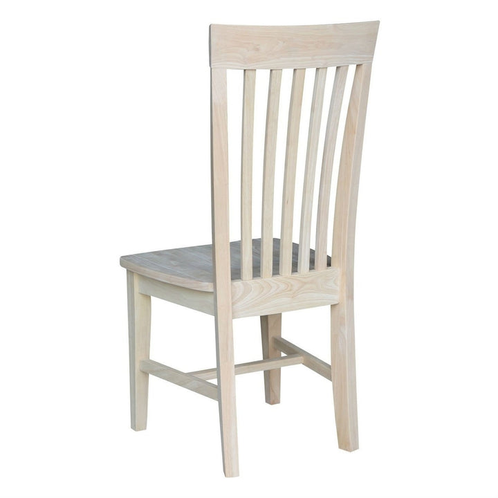 Set of 2 - Mission Style Unfinished Wood Dining Chair with High Back Image 3