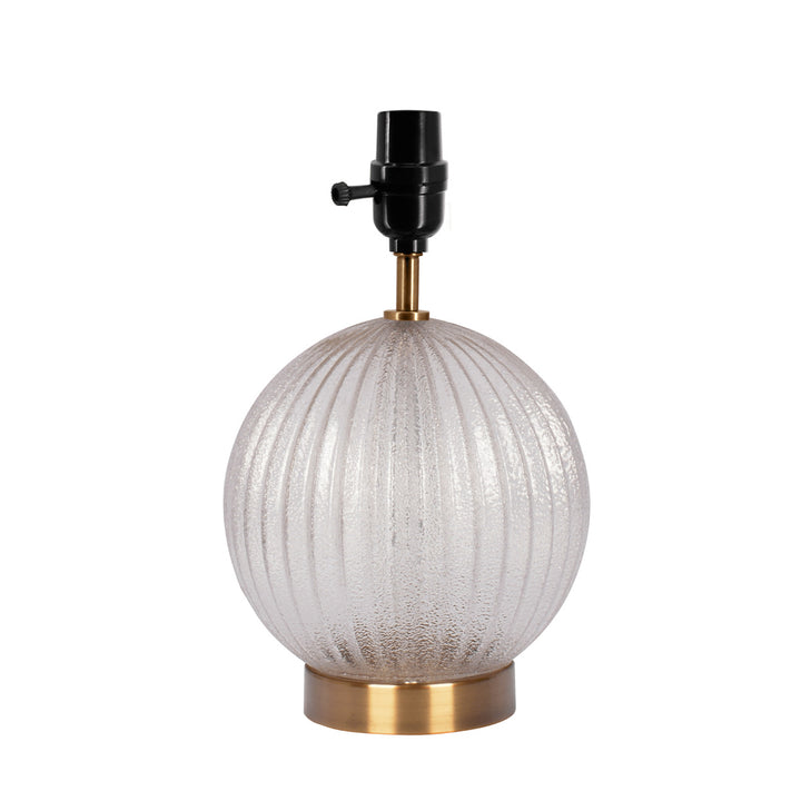 Serenity Round Ribbed Glass Lamp Base Clear Table Lamp Large Linen Shade Image 5