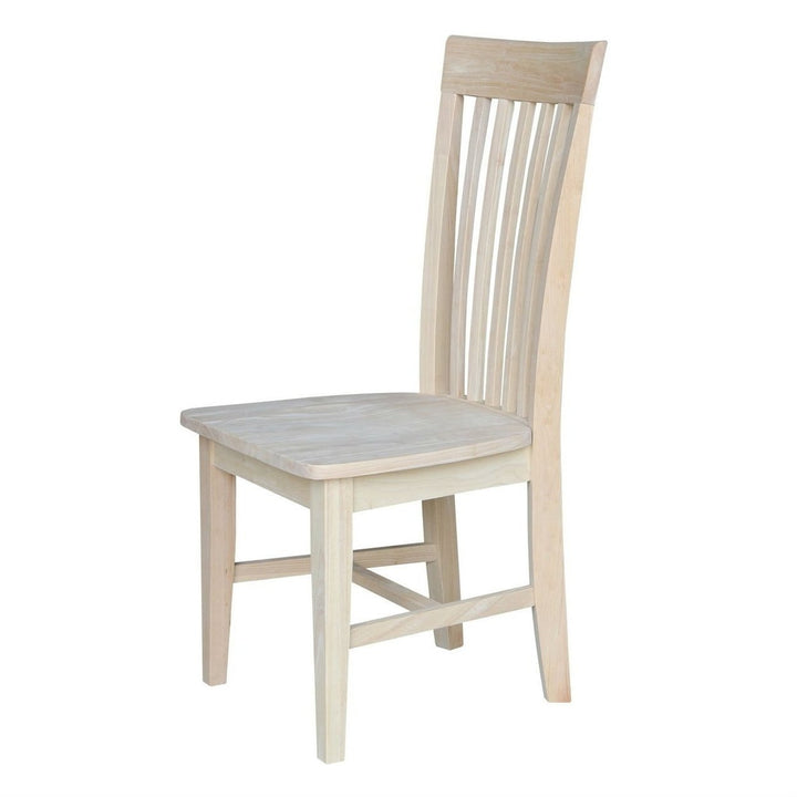 Set of 2 - Mission Style Unfinished Wood Dining Chair with High Back Image 4