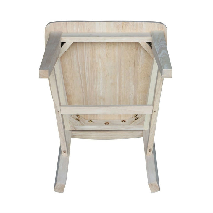 Set of 2 - Mission Style Unfinished Wood Dining Chair with High Back Image 5