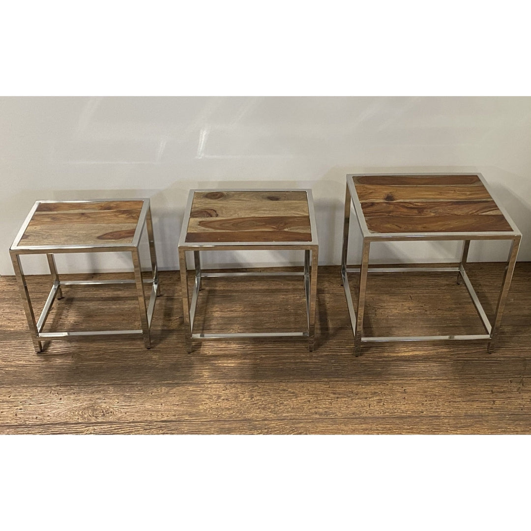 Set Of 3 Modern Rustic Nesting Tables Image 2