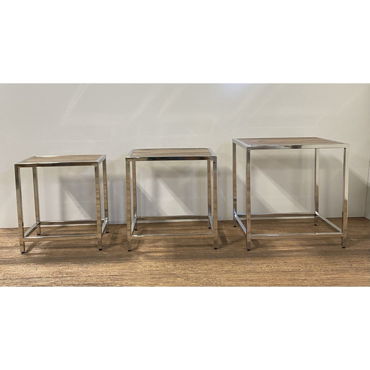 Set Of 3 Modern Rustic Nesting Tables Image 5