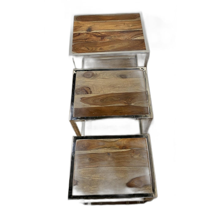 Set Of 3 Modern Rustic Nesting Tables Image 6