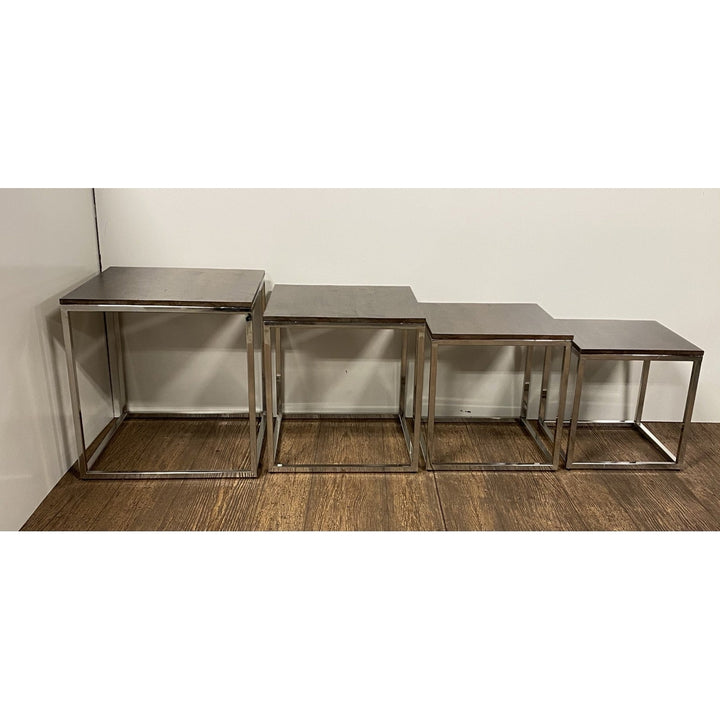 Set Of 4 Modern Rustic Nesting Accent Tables Image 3