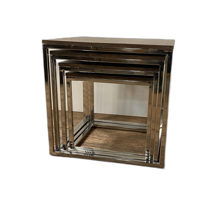 Set Of 4 Modern Rustic Nesting Accent Tables Image 5