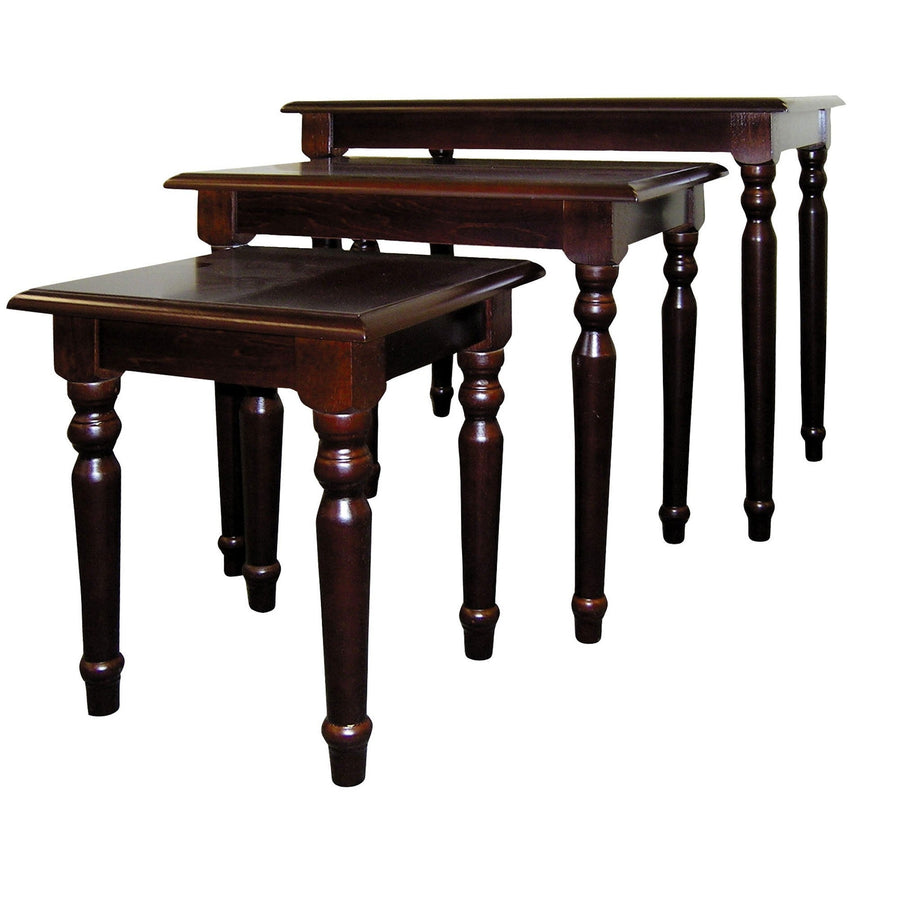 Set of Three 19" Brown Nested Tables Image 1