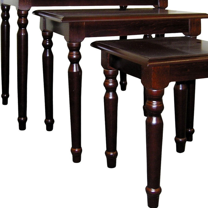 Set of Three 19" Brown Nested Tables Image 2