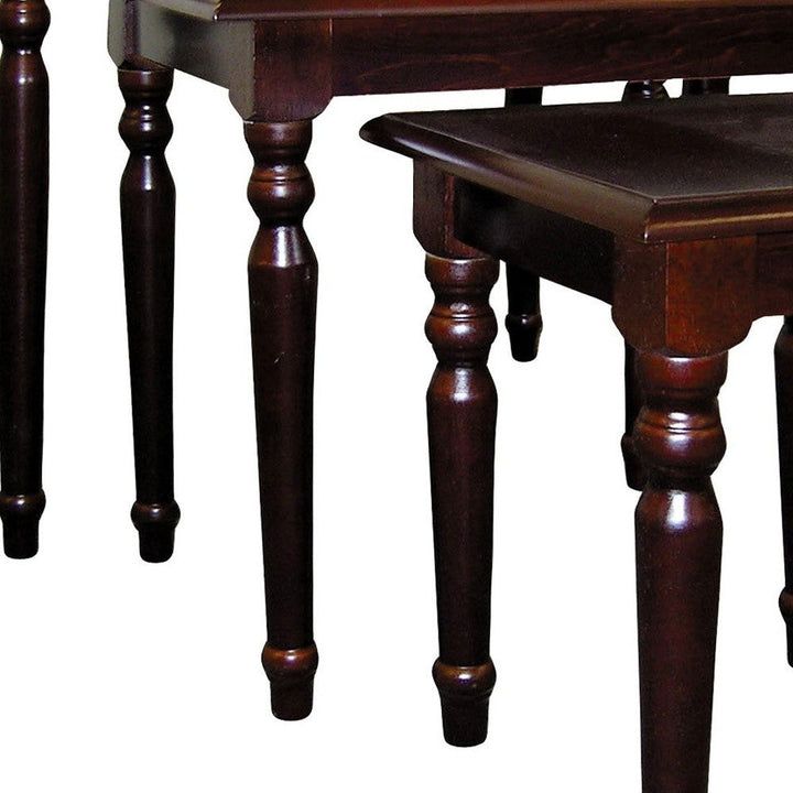 Set of Three 19" Brown Nested Tables Image 3