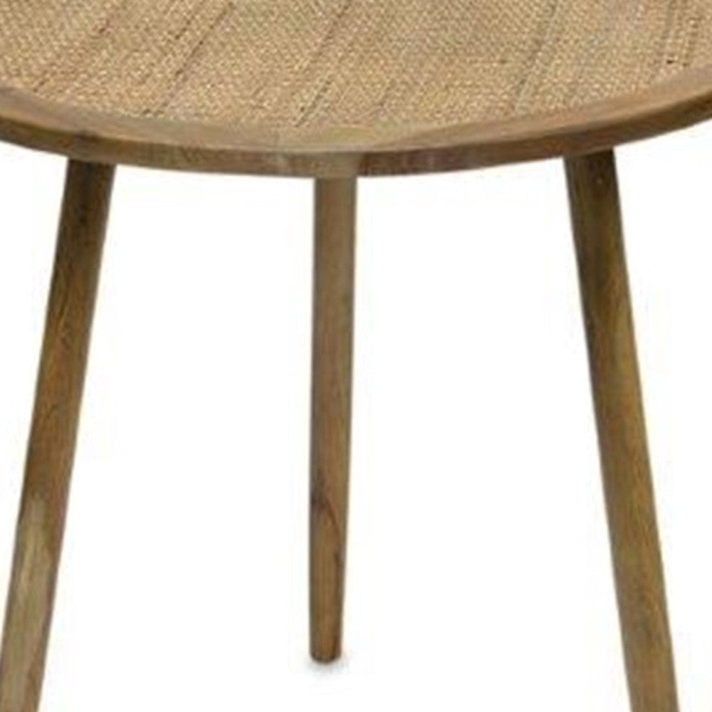 Set of Three 24" Brown Round End Tables Image 2