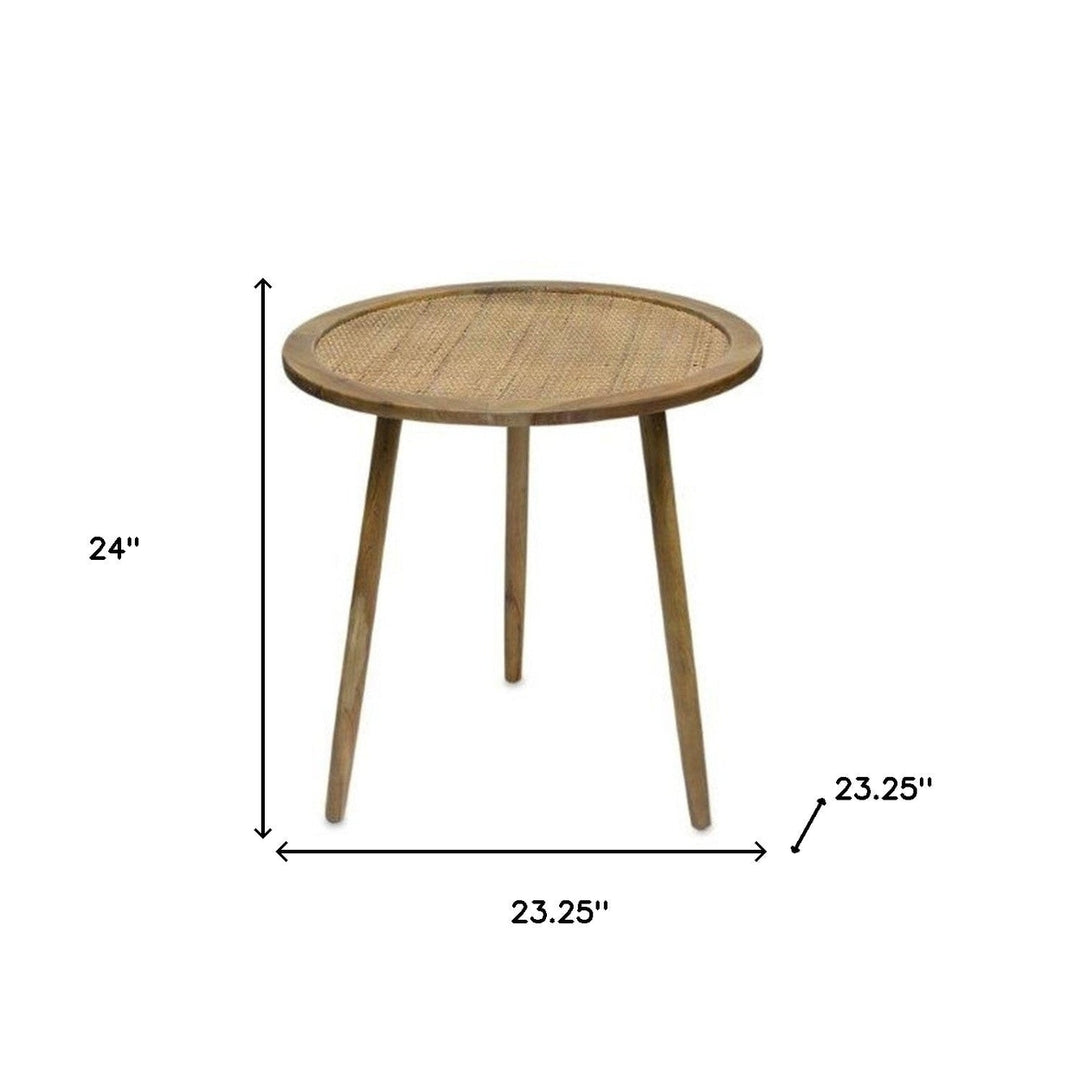 Set of Three 24" Brown Round End Tables Image 6