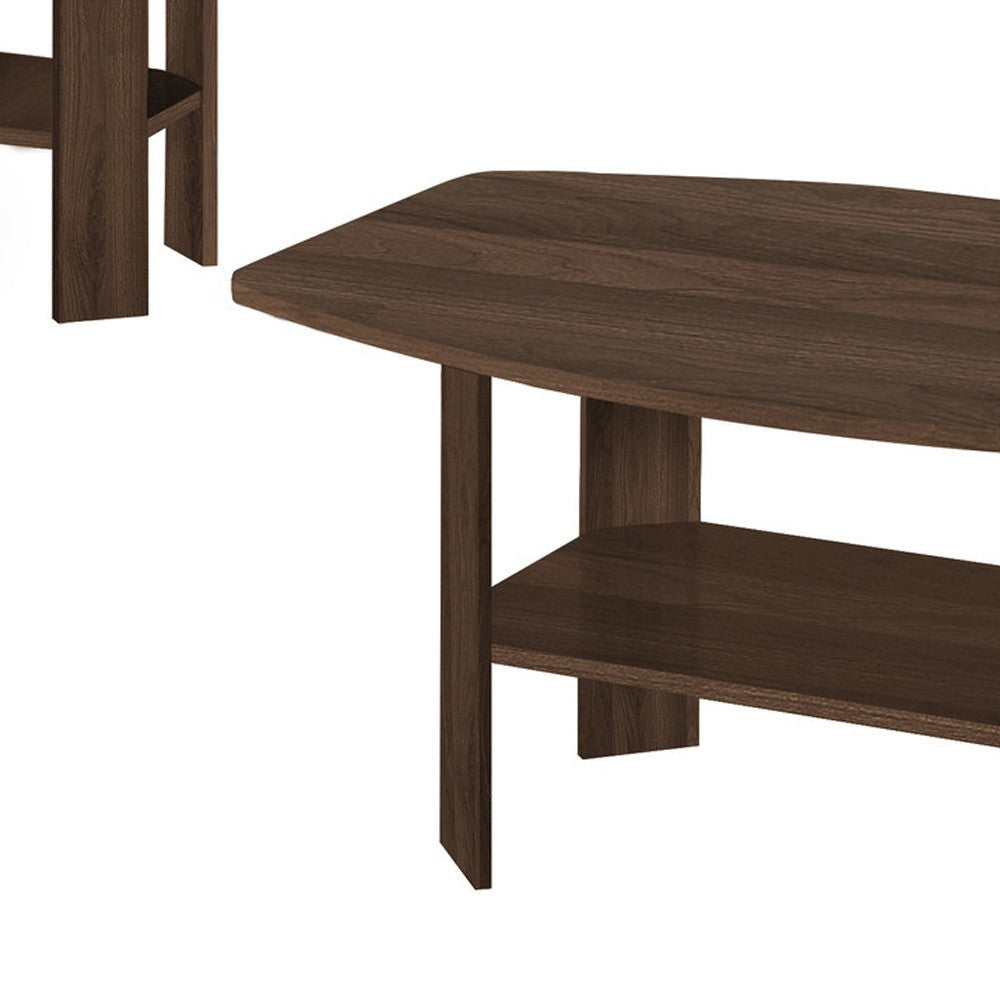 Set of Three 36" Espresso Coffee Table With Three Shelves Image 7