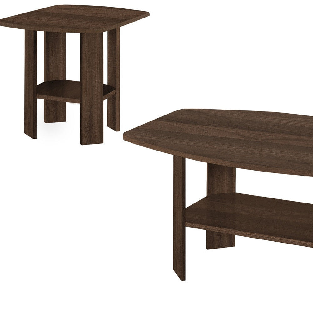 Set of Three 36" Espresso Coffee Table With Three Shelves Image 8