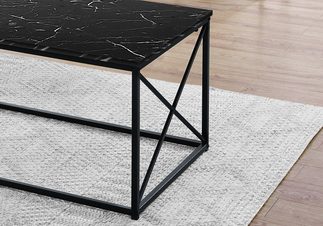 Set of Three 42" Black Metal Coffee Table Image 3