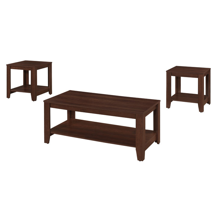 Set of Three 42" Brown Coffee Table Image 1