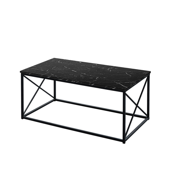 Set of Three 42" Black Metal Coffee Table Image 6