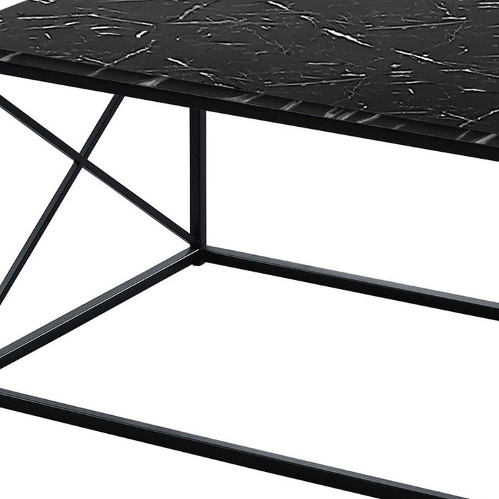 Set of Three 42" Black Metal Coffee Table Image 9